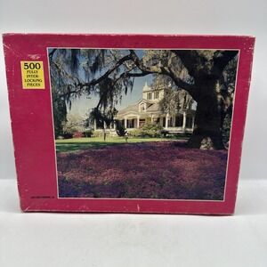 Rainbow Works Puzzle 500 Pieces "Live Oak Gardens, LA" 15 1/2" x 18" Used 1990's